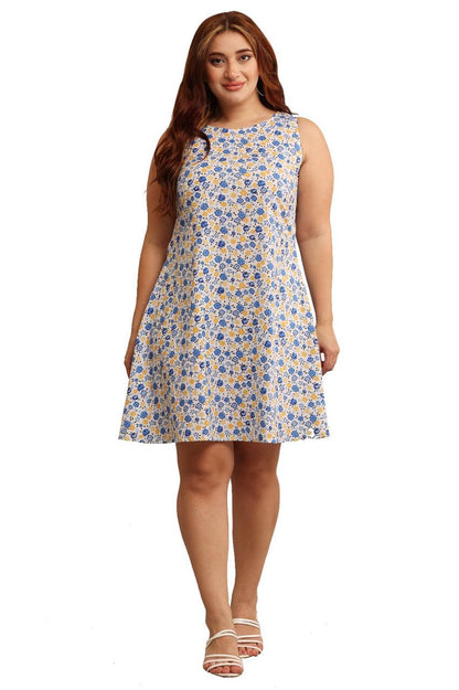 Women's Floral Sleeveless A-Line Dress