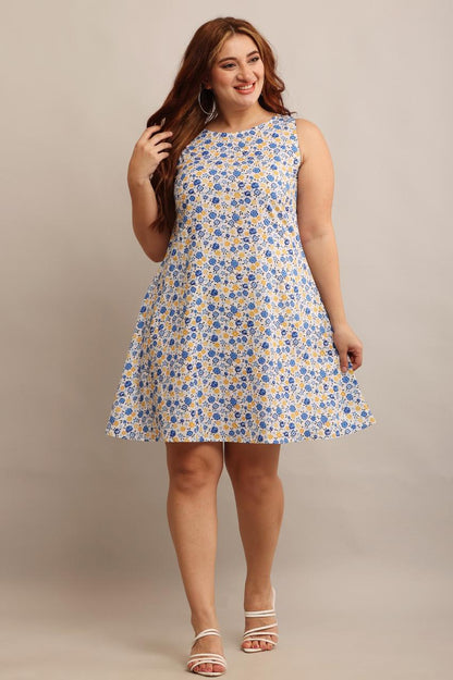 Women's Floral Sleeveless A-Line Dress