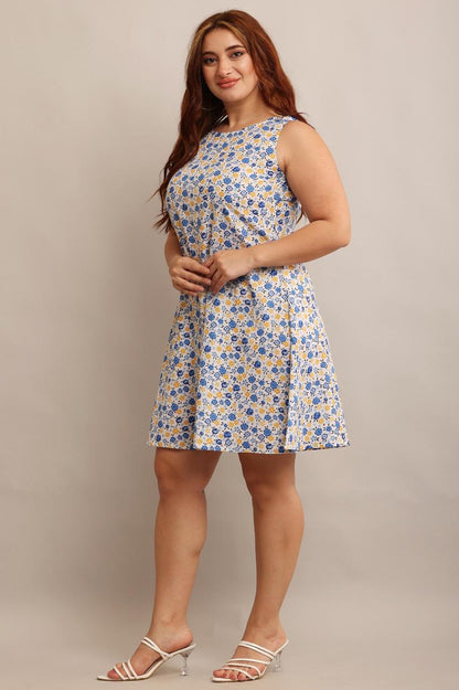 Women's Floral Sleeveless A-Line Dress