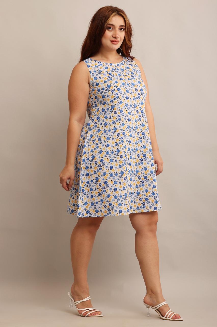 Women's Floral Sleeveless A-Line Dress