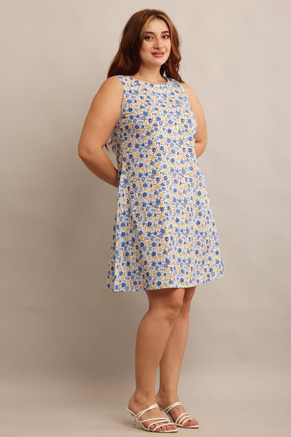 Women's Floral Sleeveless A-Line Dress