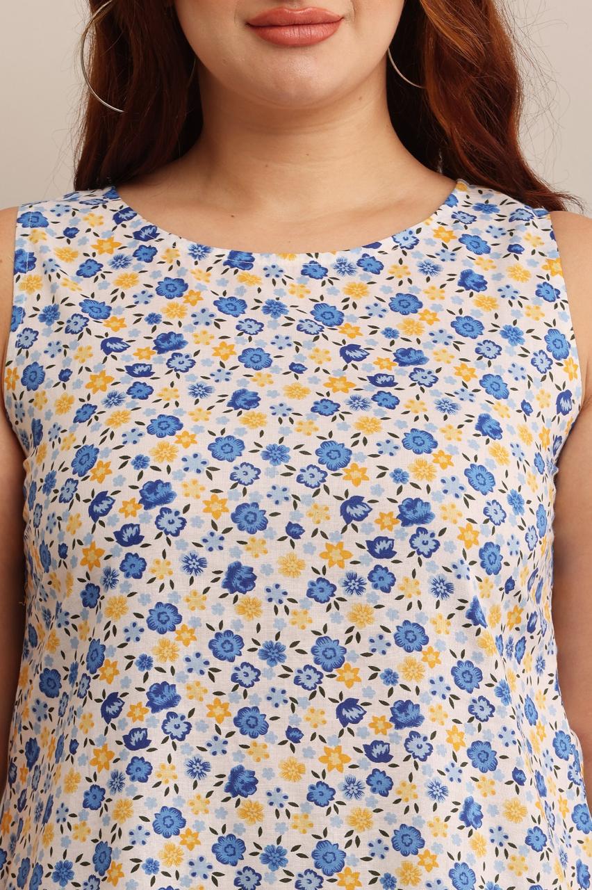Women's Floral Sleeveless A-Line Dress